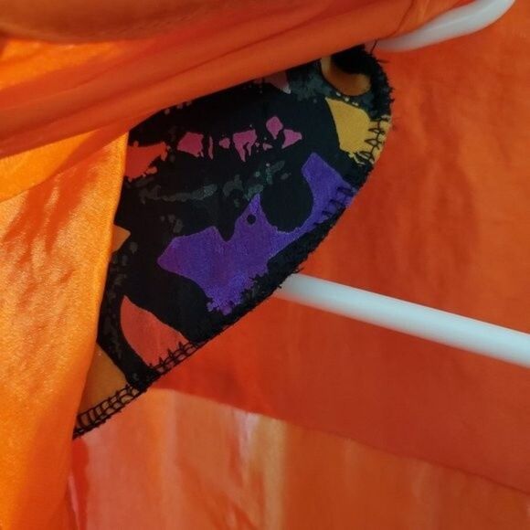 Michael Kors Top Women Sz S Orange Button Roll Tab Sleeve Textured Casual Blouse - Picture 8 of 9